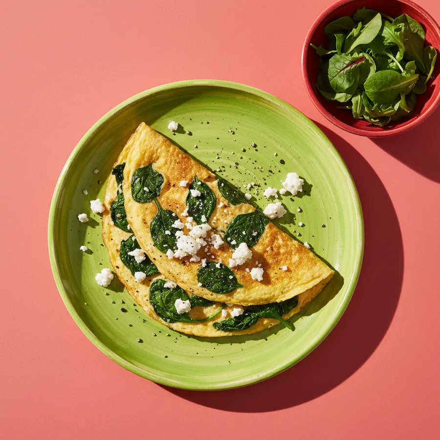 Omelet met spinazie en feta, recept uit GOOD.21